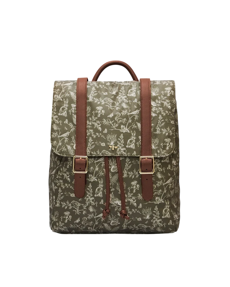 Flora Orla Scene Print Backpack in Khaki