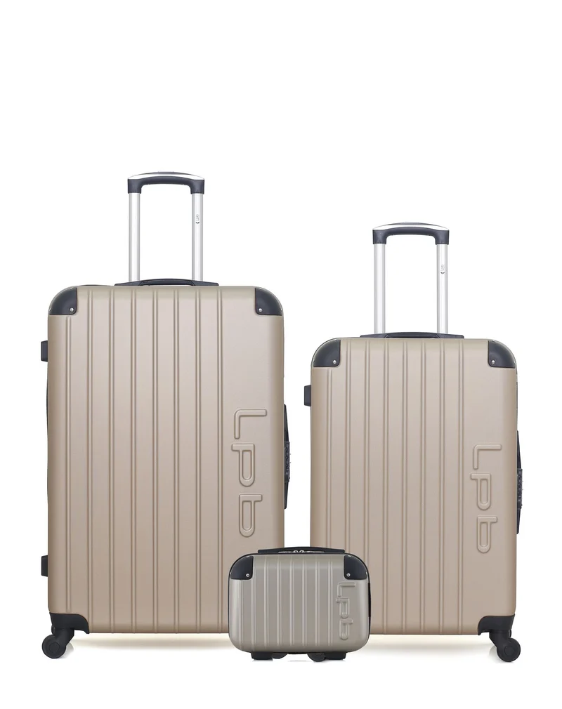 Lot de 3 Valises Rigides Grand Format, Taille Moyenne et Vanity HAMBOURG