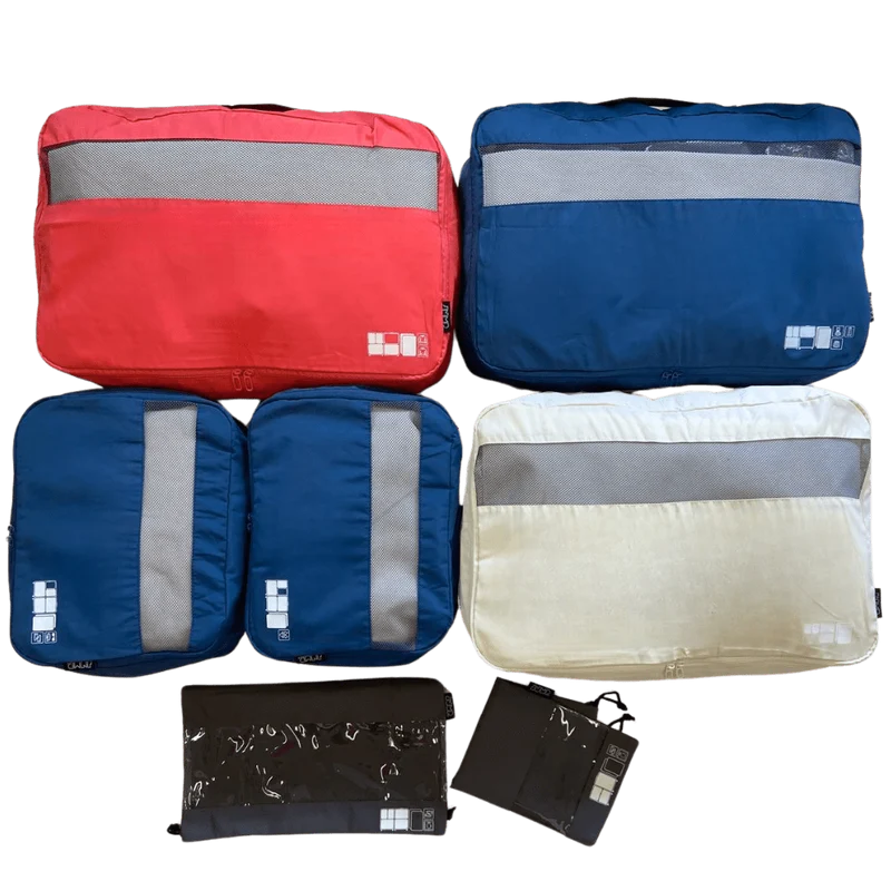 Set de 7 pochettes de voyage taille L