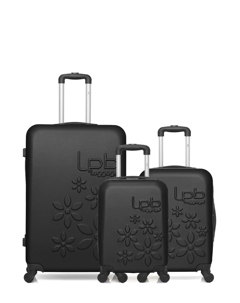 Lot de 3 Valises Rigides Grand Format, Cabine et Cabine XXS ELEONOR