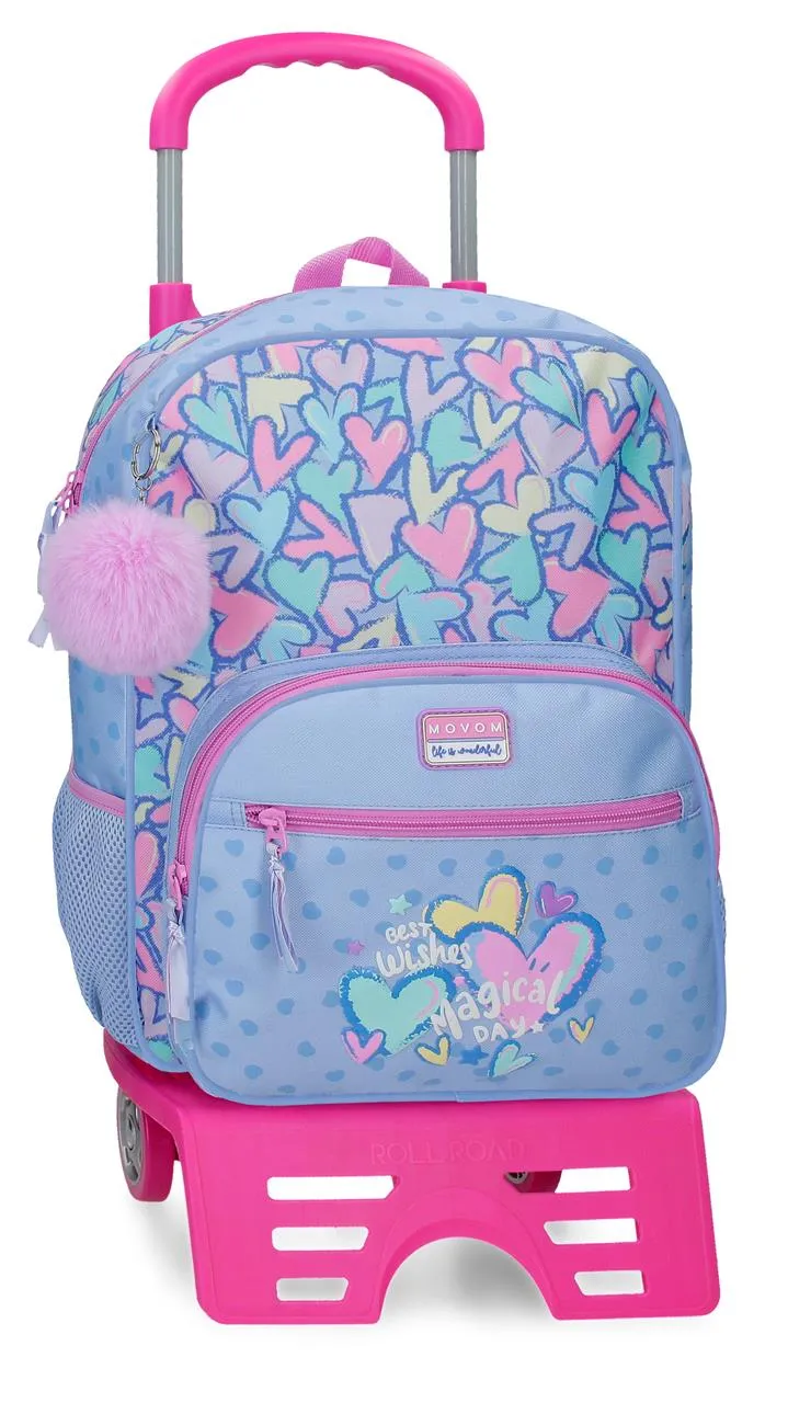 32122T1 MOCHILA ADAP. 38CM. C/CARRO. MOVOM BEST WISHES