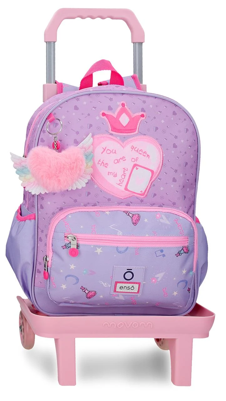 99523T1 MOCHILA ADAP. 38CM. C/CARRO. ENSO QUEEN OF HEARTS