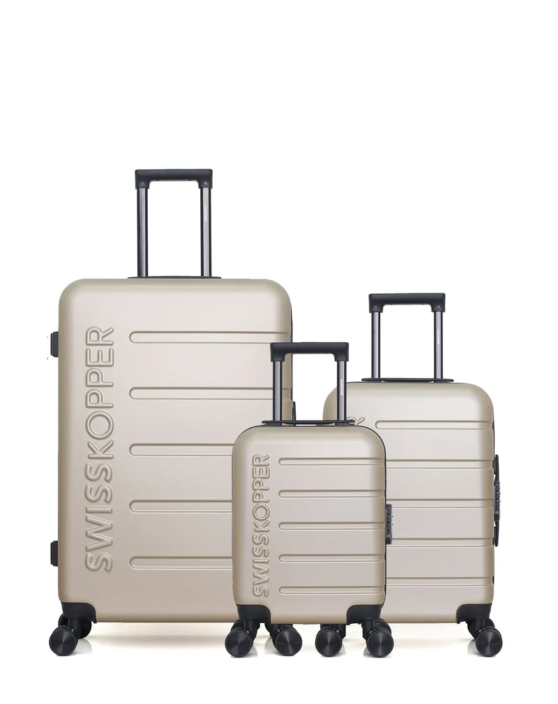 Lot de 3 Valises Rigides Grand Format, Cabine et Cabine XXS AIGLE