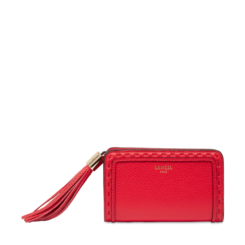 Rectangular zip compact wallet