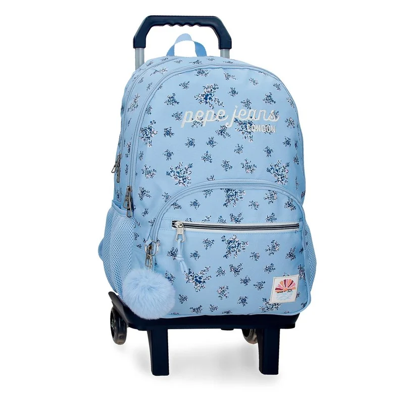 60825V2 MOCHILA ADAP. 44CM 2C. C/CARRO. PJL OLIVIA AZU CL