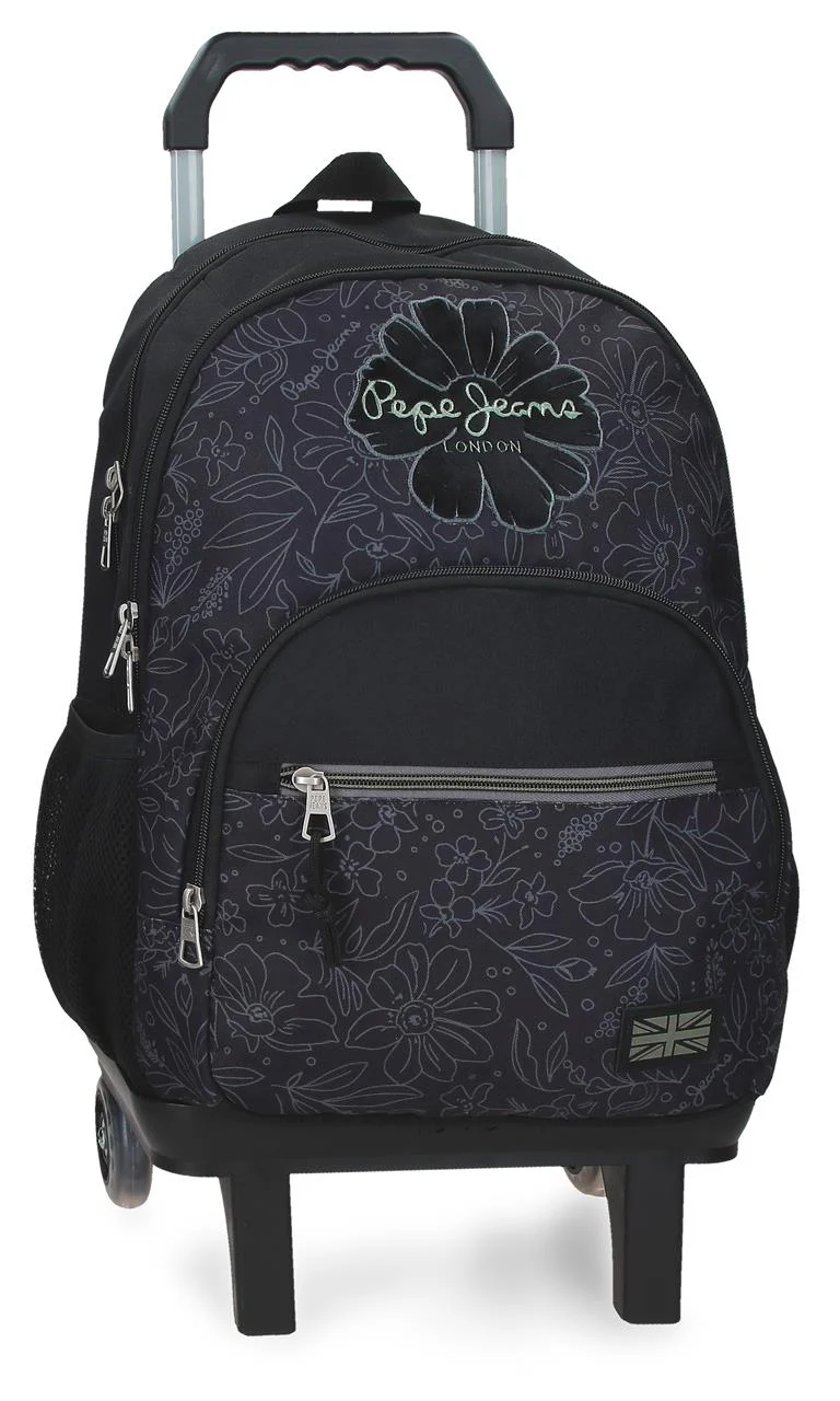 61325V1 MOCHILA ADAP. 44CM 2C. C/CARRO. PJL ELOISE NEGRO