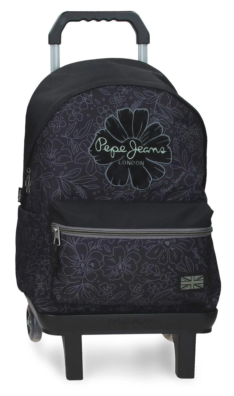 61323V1 MOCHILA ADAP. 44CM 2B LAT. C/CARRO. PJL ELOISE NEGRO