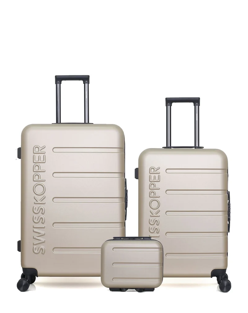 Lot de 3 Valises Rigides Grand Format, Taille Moyenne et Vanity AIGLE