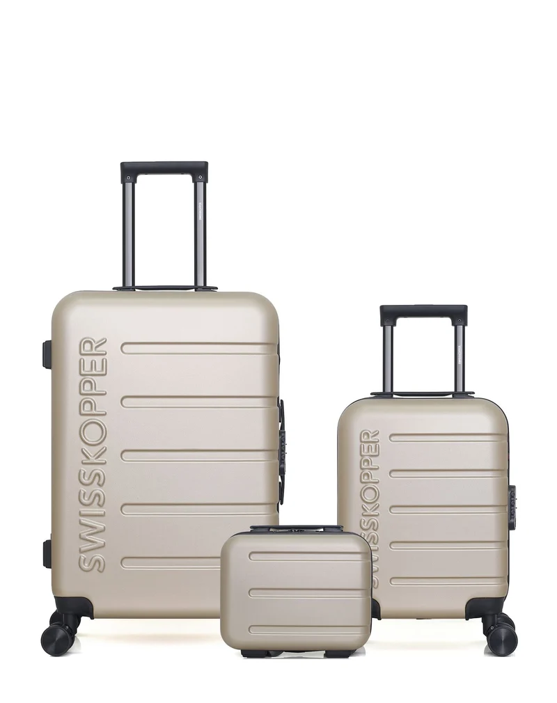 Lot de 3 Valises Rigides Taille Moyenne, Cabine XXS et Vanity AIGLE