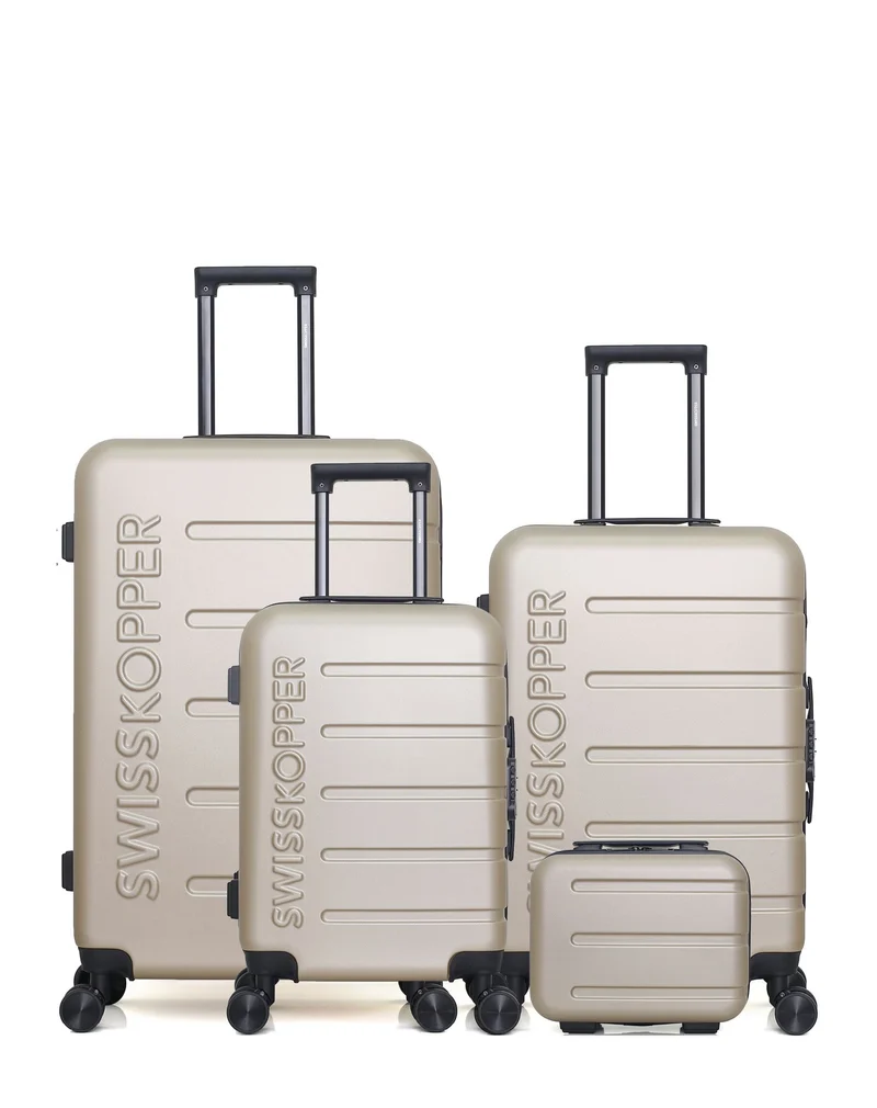 Lot de 4 Valises Rigides Grand Format, Taille Moyenne, Cabine et Vanity AIGLE
