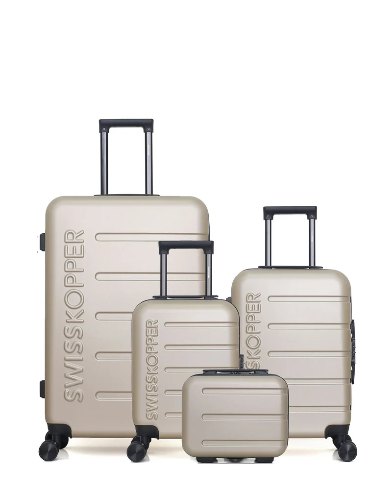 Lot de 4 Valises Rigides Grand Format, Cabine, Cabine XXS et Vanity AIGLE