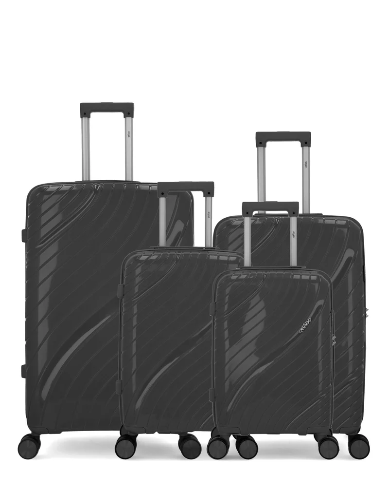 Lot de 4 Valises Rigides Grand Format, Taille Moyenne, Cabine et Cabine XS LYRA