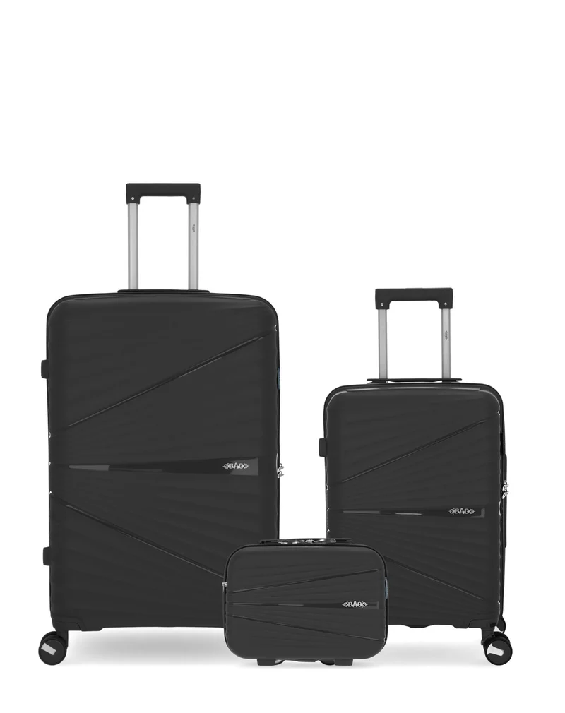 Lot de 3 Valises Rigides Grand Format, Cabine et Grand Vanity VELA