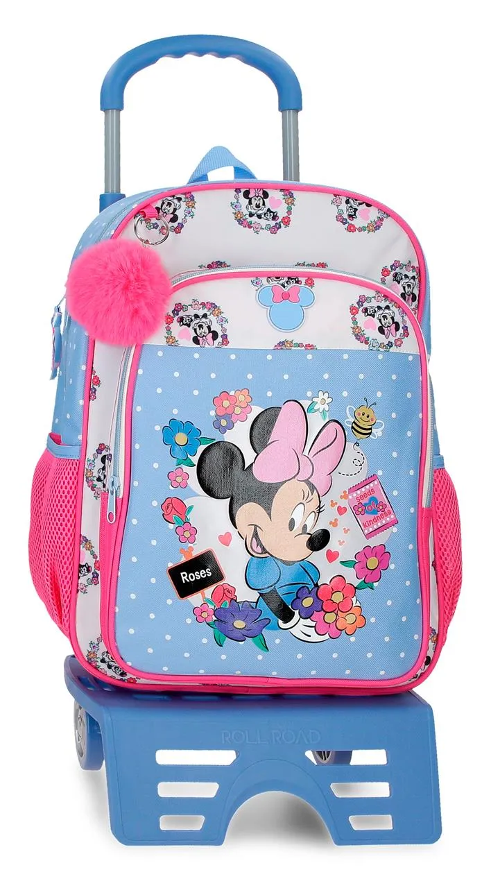 43123V1 MOCHILA ADAP. 40CM. C/CARRO. MINNIE FLOWERS