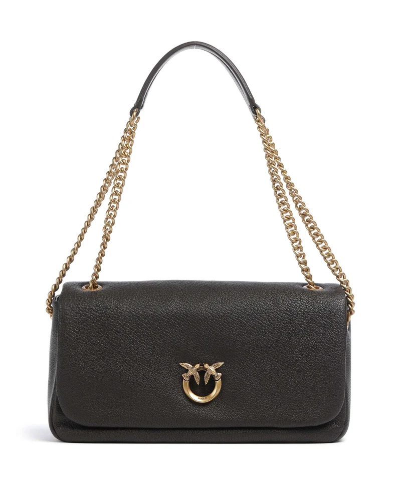 Pinko Click Soft Horizontal Chain Sac porté épaule marrone marasca/antique gold