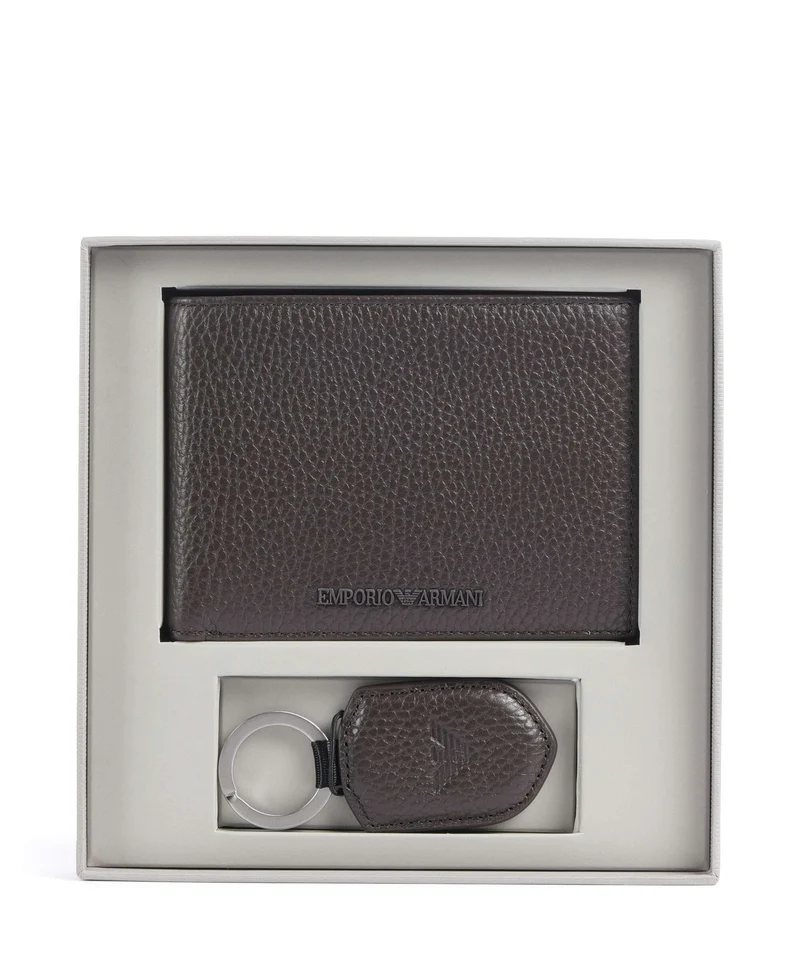 Emporio Armani Business Regenerated Giftset Portefeuille black coffee