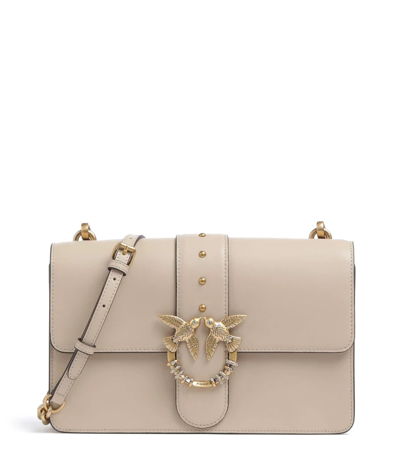 Pinko Love One Classic New Buckle Sac bandoulière beige/grigio fumo/antique gold