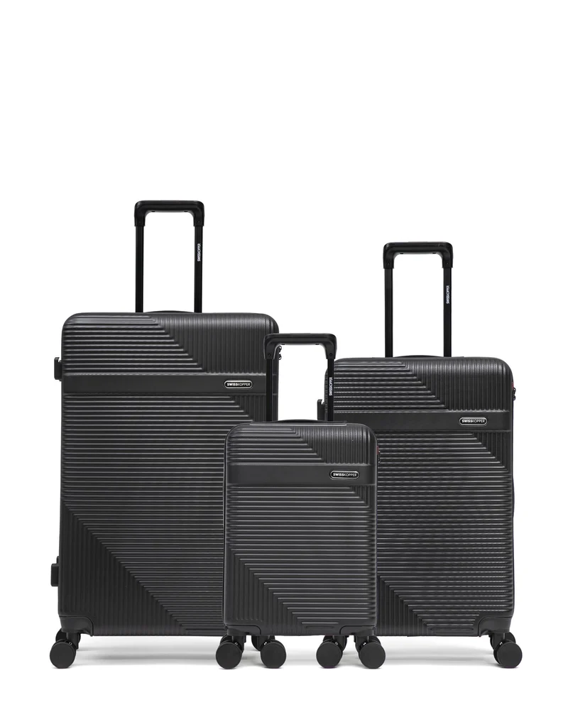 Lot de 3 Valises Rigides Grand Format, Taille Moyenne et Cabine XS WOHLEN