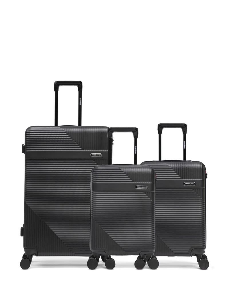 Lot de 3 Valises Rigides Grand Format, Cabine et Cabine XS WOHLEN