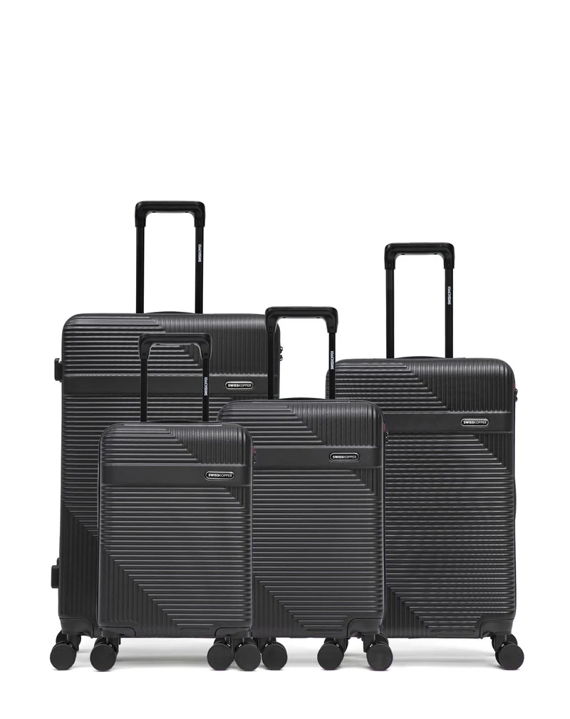 Lot de 4 Valises Rigides Grand Format, Taille Moyenne, Cabine et Cabine XS WOHLEN