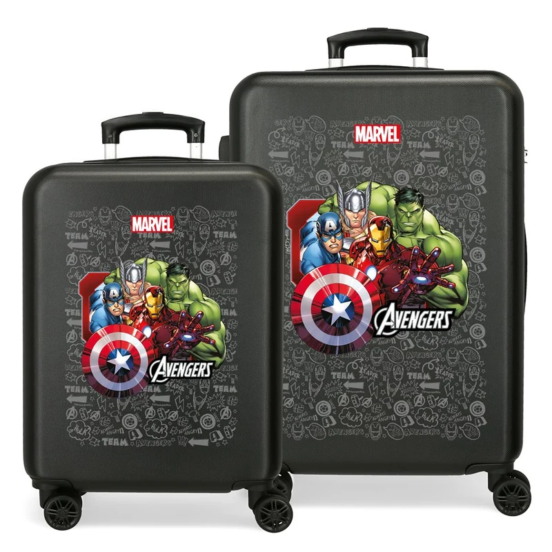 SET/2 TROLLEY ABS 55-65CM.4R. TEAM AVANGERS NEGRO C.102