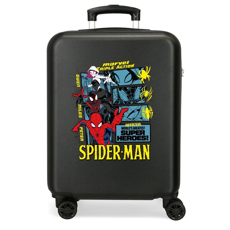 TROLLEY ABS 55CM.4R. SPIDERMAN SUPER HEROES NEGRO C.100