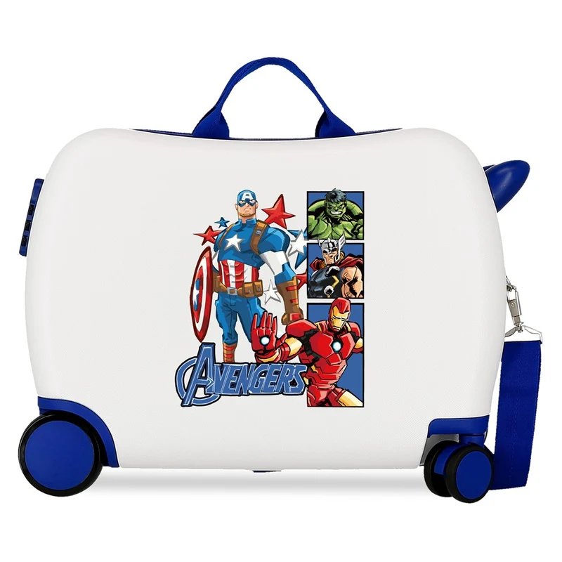 MALETA INF.ABS 4R.(2 MULTI.) 50CM. AVENGERS BLANCO-AZUL C.11