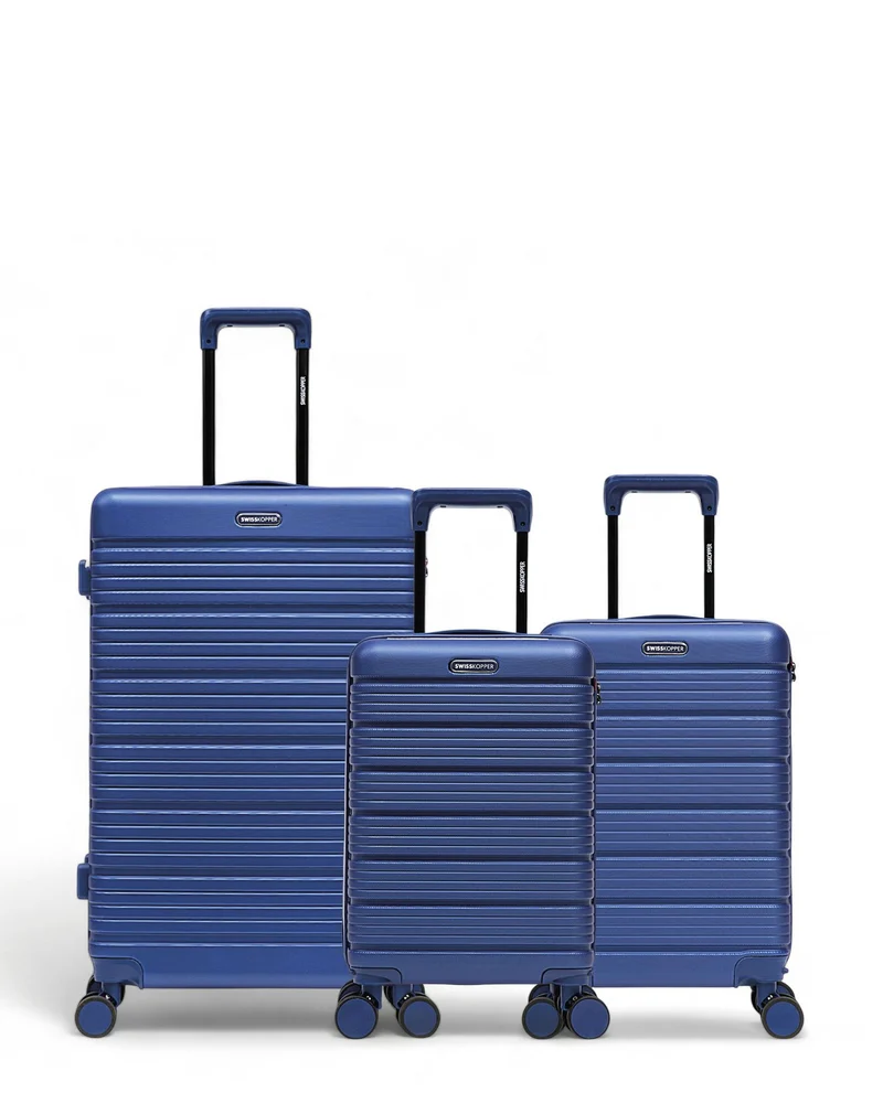Lot de 3 Valises Rigides Grand Format, Cabine et Cabine XS LUGANO