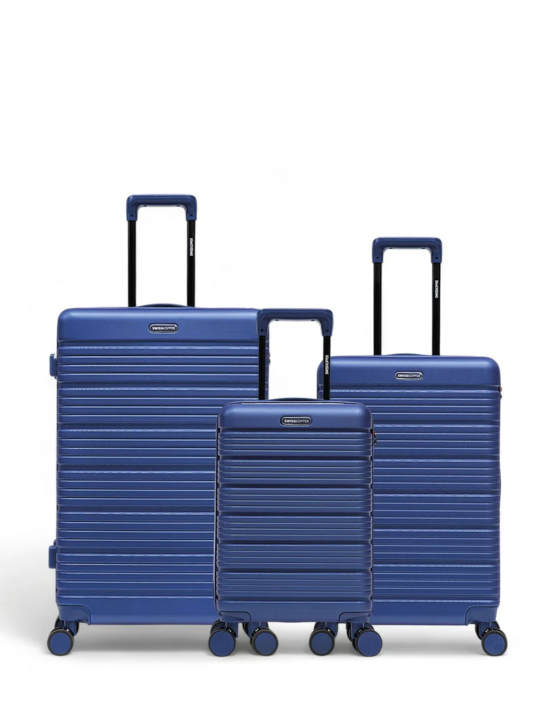 Lot de 3 Valises Rigides Grand Format, Taille Moyenne et Cabine XS LUGANO