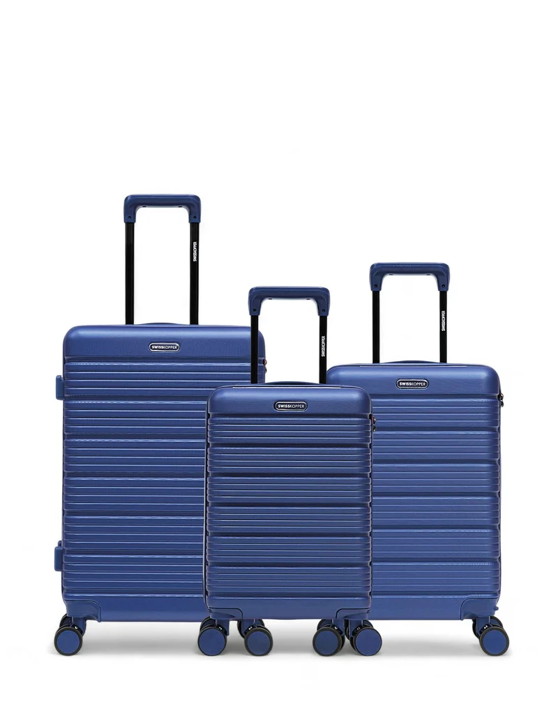 Lot de 3 Valises Rigides Taille Moyenne, Cabine et Cabine XS LUGANO