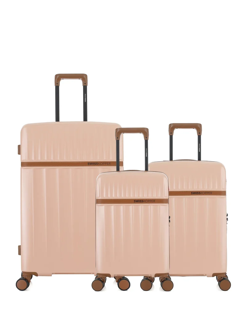 Lot de 3 Valises Rigides Grand Format, Cabine et Cabine XS ZERMATT