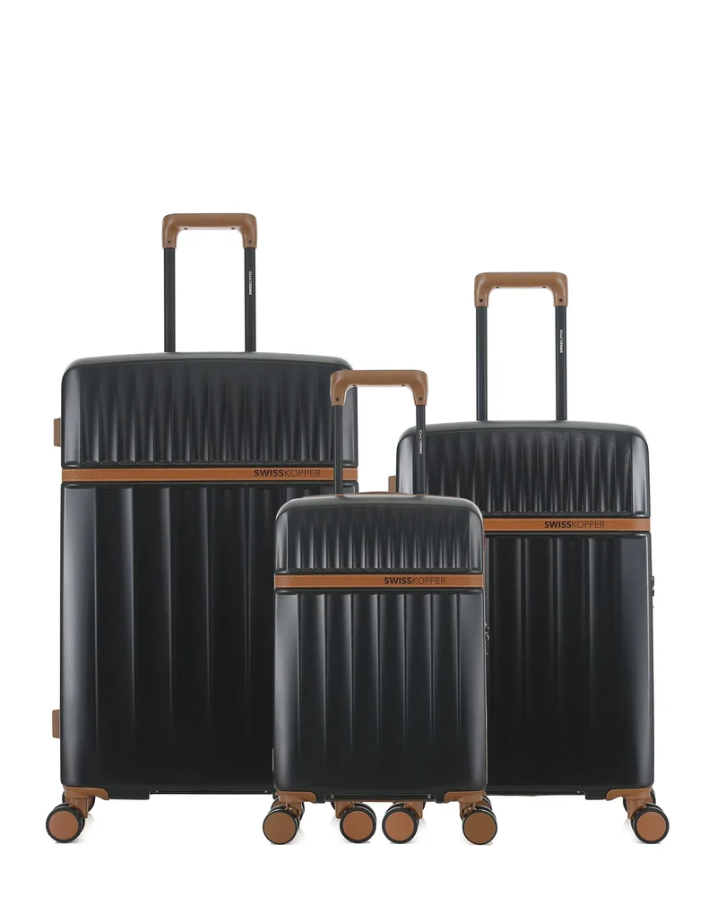 Lot de 3 Valises Rigides Grand Format, Taille Moyenne et Cabine XS ZERMATT