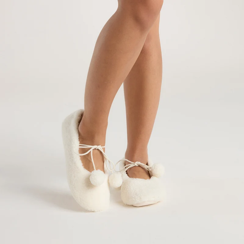 Pantoufle Ballerine Poppy - Écru