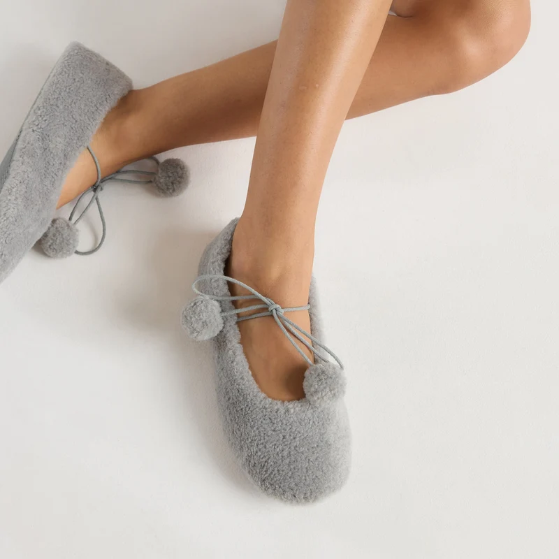 Pantoufle Ballerine Poppy - Gris