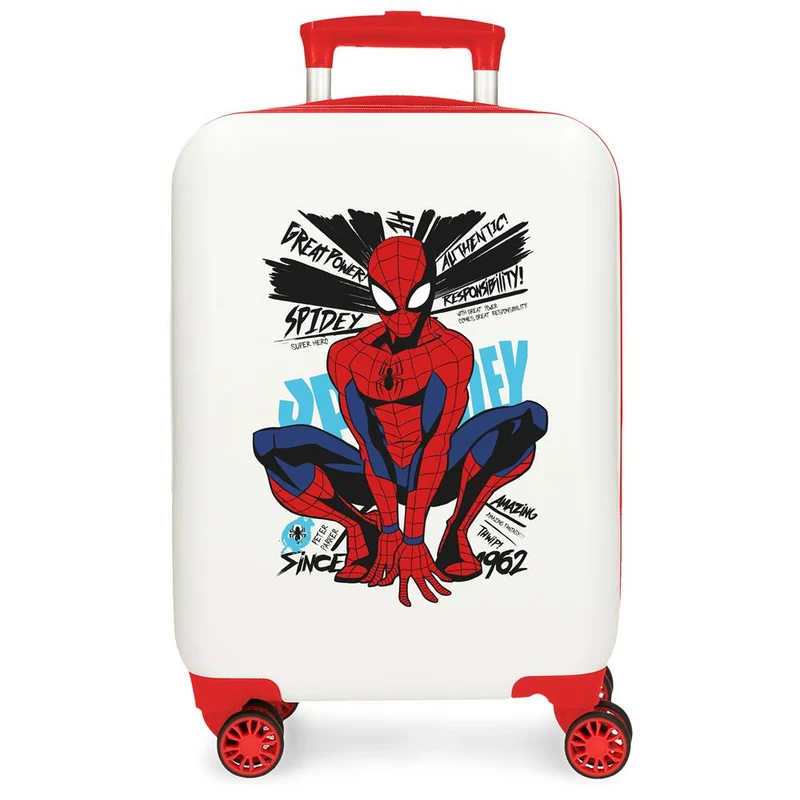 TROLLEY ABS 50CM.4R. SPIDERMAN AMAZING BLANCO-ROJO C.105