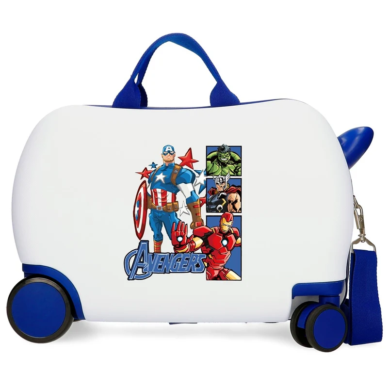 MALETA INF.ABS 4R.(2 MULTI.) 45CM. AVENGERS BLANCO-AZUL C.10