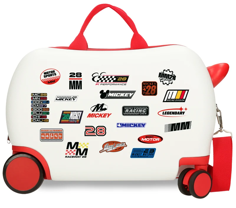 MALETA INF.ABS 4R.(2 MULTI.) 45CM. MICKEY MM28 RACING BLANC