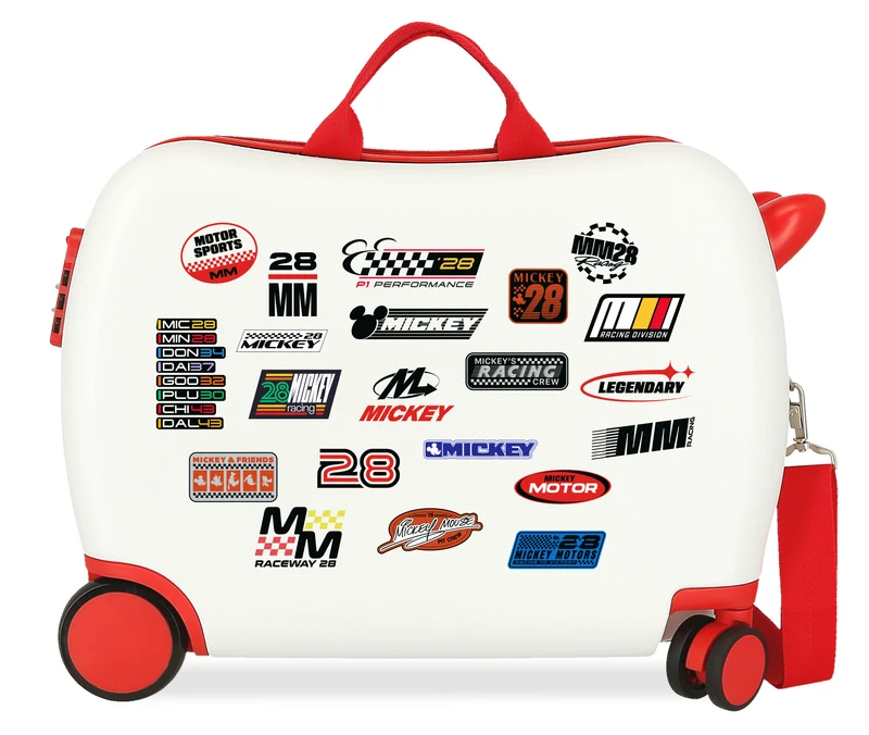 MALETA INF.ABS 4R.(2 MULTI.) 50CM. MICKEY MM28 RACING BLANC