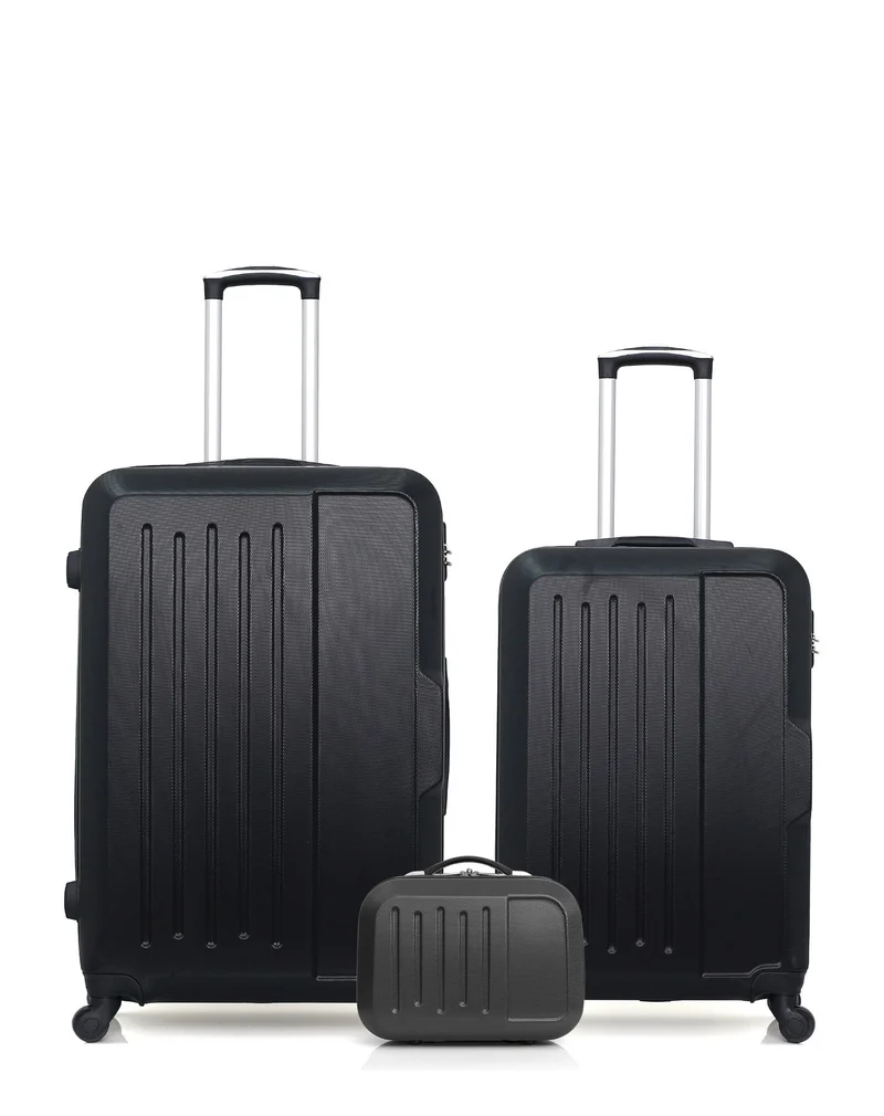 Lot de 3 Valises Rigides Grand Format, Taille Moyenne et Vanity VESUVIO