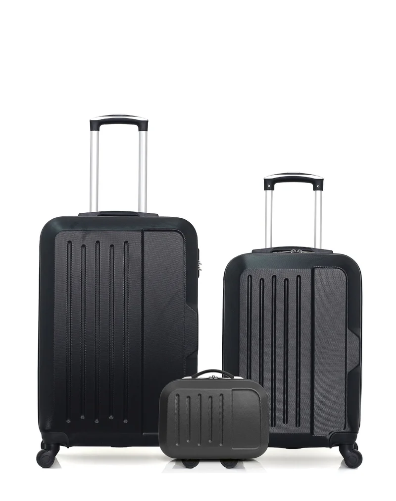 Lot de 3 Valises Rigides Taille Moyenne, Cabine et Vanity VESUVIO