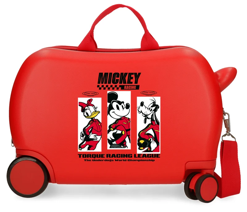 MALETA INF.ABS 4R.(2 MULTI.) 45CM. MICKEY RACING RED