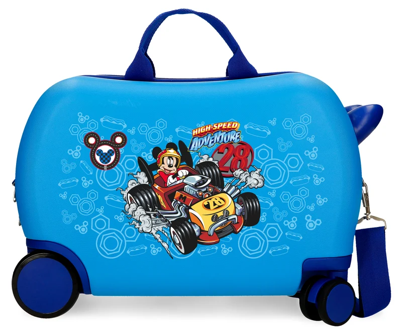 MALETA INF.ABS 4R.(2 MULTI.) 45CM. MICKEY HIGH SPEED AZULON