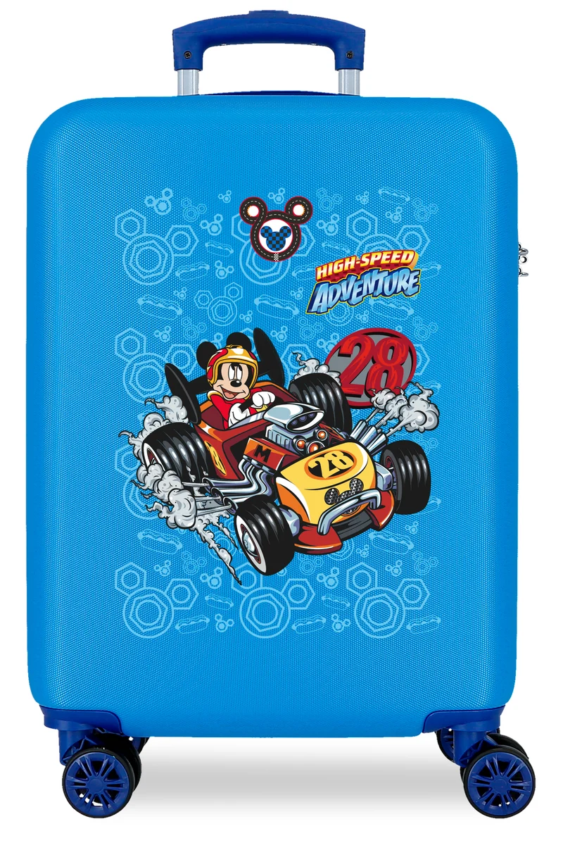 TROLLEY ABS 55CM.4R. MICKEY HIGH SPEED AZULON