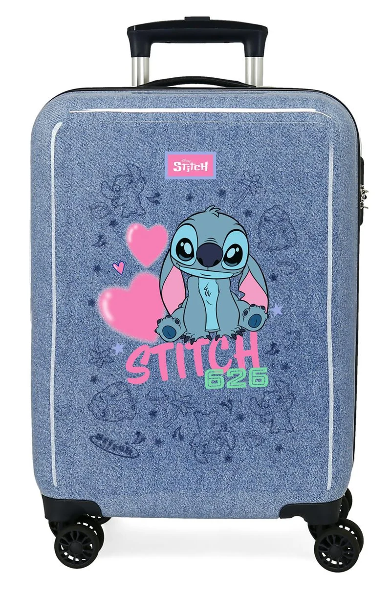 3291142 TROLLEY ABS 55CM. 4R. STITCH HEARTS DENIM