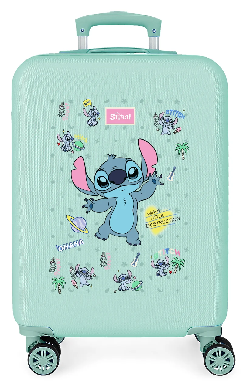 3471141 TROLLEY ABS 55CM. 4R. STITCH LITTLE DESTRUCTION TURQ