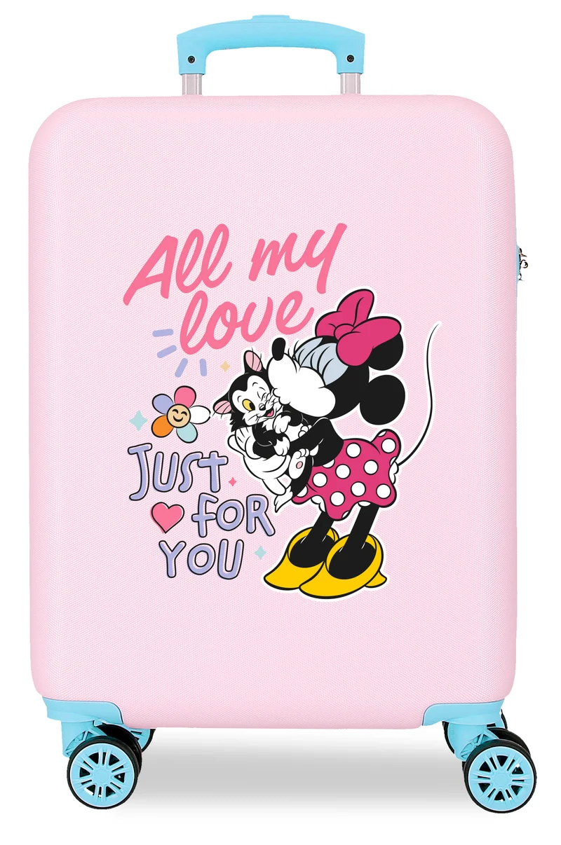 TROLLEY ABS 55CM.4R. MINNIE ALL MY LOVE ROSA-TURQUESA