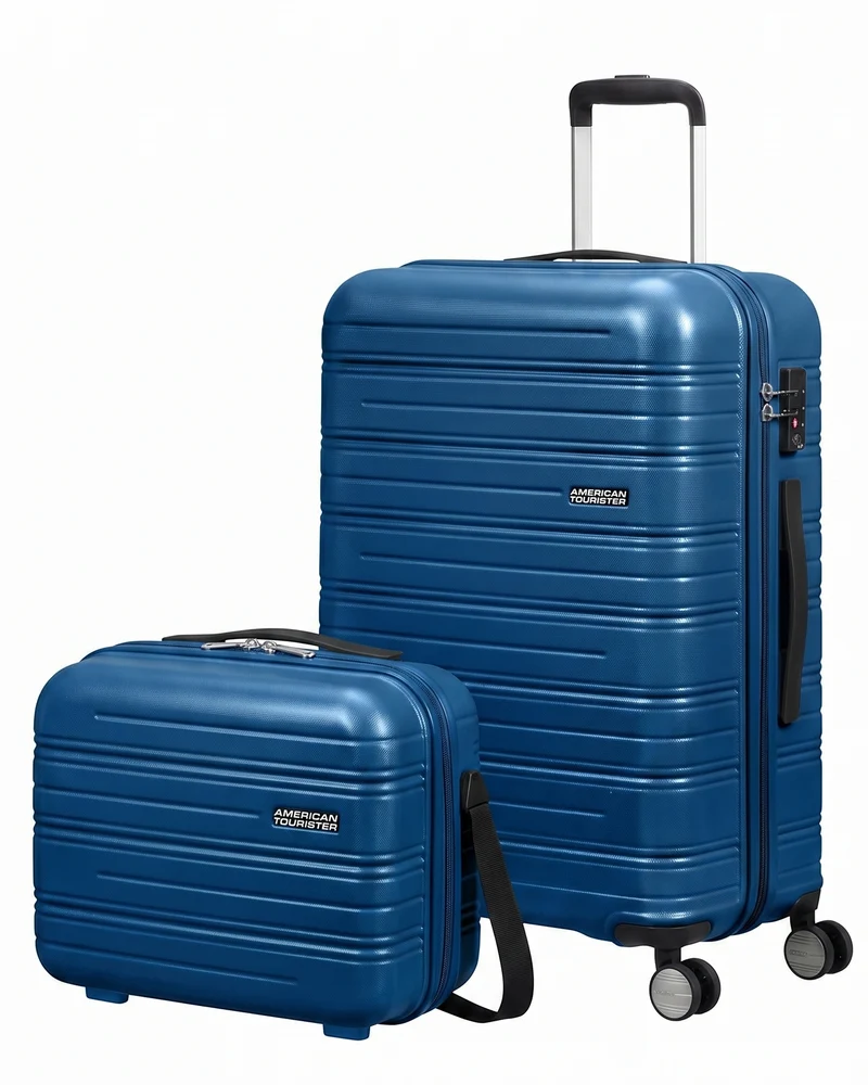 AMERICAN TOURISTER SET DE MALETA MEDIANA Y NECESER RIGIDO HIGH TURN