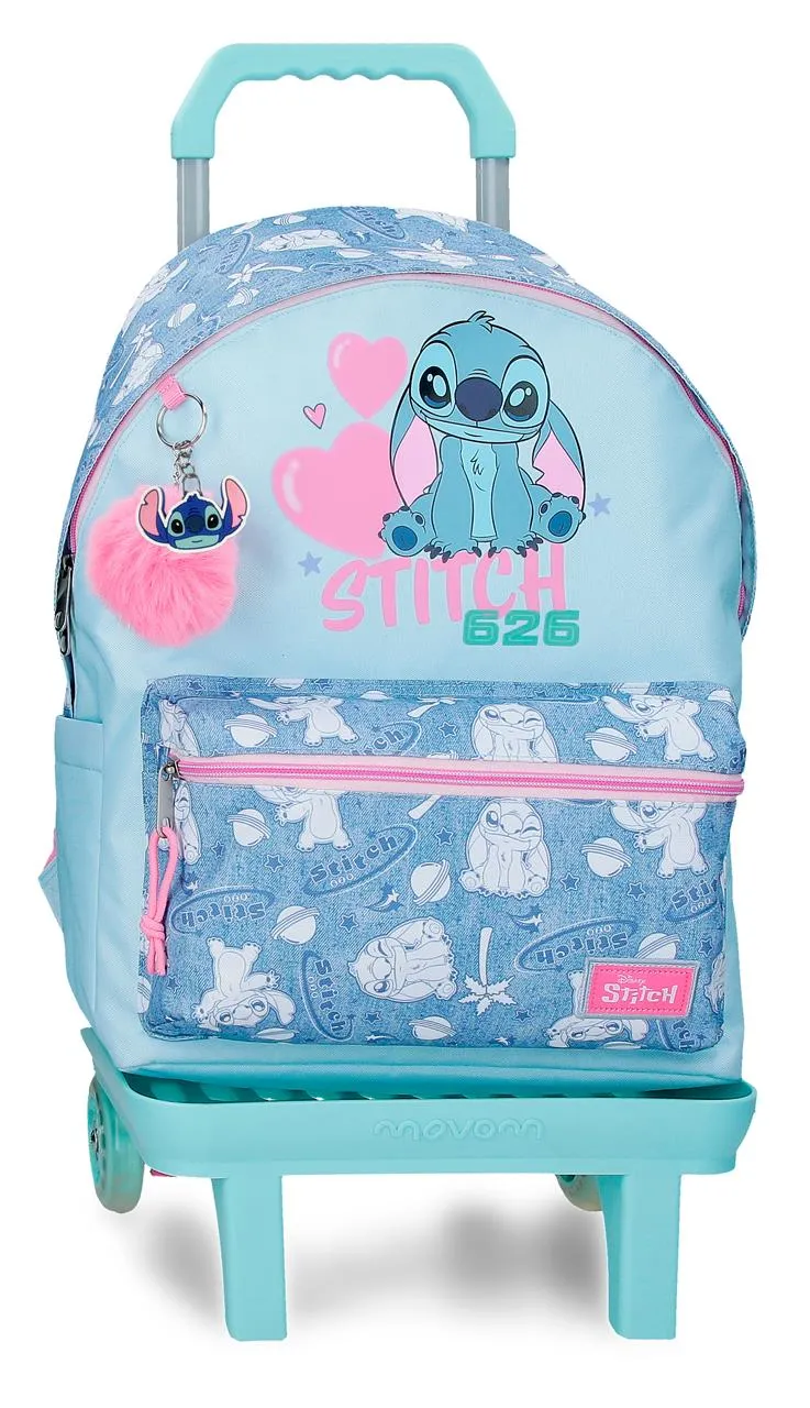 32925V1 MOCHILA ADAP. 44CM. C/CARRO. STITCH HEARTS