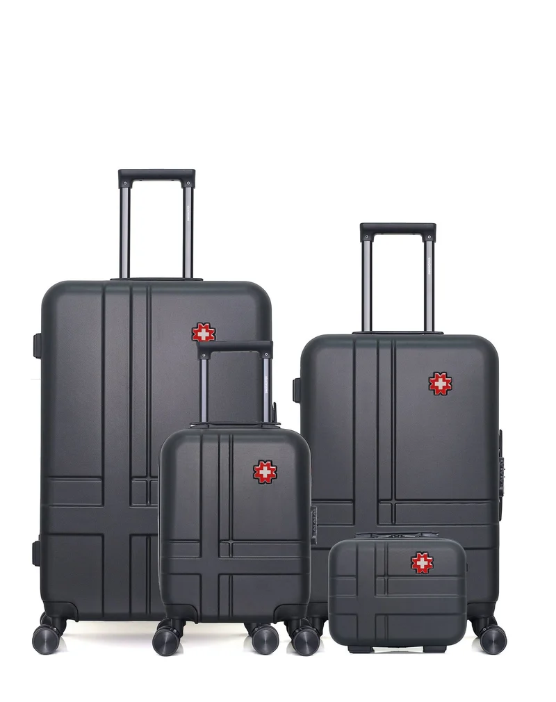 Lot de 4 Valises Rigides Grand Format, Taille Moyenne, Cabine XXS et Vanity USTER