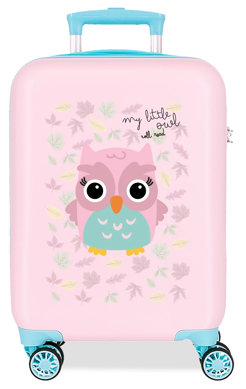 4991346 TROLLEY ABS 50 CM.4R RR HAPPY PETS OWL ROSA-TRUQUESA
